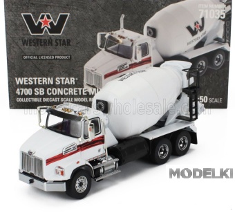 1:50 WESTERN STAR 4700 Sb Cement Mixer Truck 3-assi (2018), White - 71035
