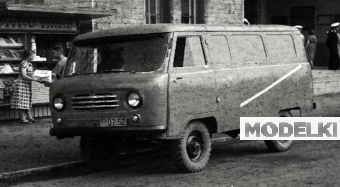 1:43 UAZ-450 'Post' 1960 (Эстония) голубой с белыми полосами - 145032
