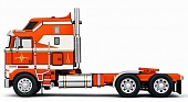 1:64 KENWORTH - K100 Aerodyne Tractor Truck 3-Assi 1976, orange / white - U64TR041