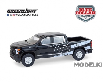 1:64 CHEVROLET Silverado пикап 2023 Black/ White Stars & Stripes - 35300F