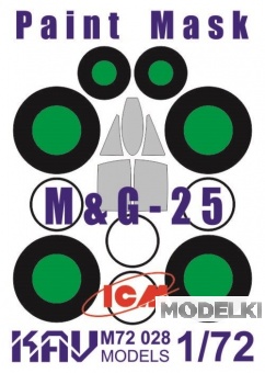1:72 Маска окрасочная Советский истребитель-перехватчик МиГ-25 (ICM) - M72 028