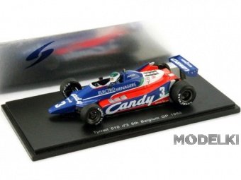 1:43 TYRRELL 010 3 - 5th Belgium GP 1980 Jean-Pierre Jarier, blue - S1883