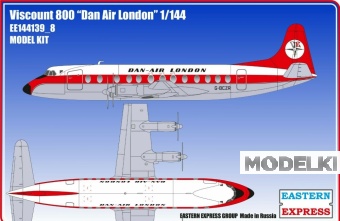 1:144 Сборная модель Самолёт Viscount 800 Air Dan London - 144139-8
