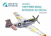 1:48 3D Декаль интерьера кабины P-51B/C (Eduard) - QD48533