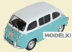 1:43 FIAT 600 Multipla, Kultowe Auta 148, белый с голубым - kul148