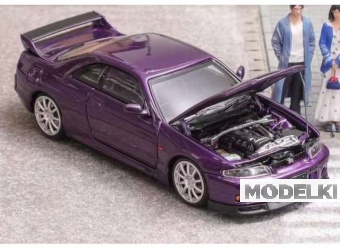 1:64 Nissan GTR-R33 with opening hood, purple - FH027