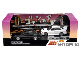 1:64 Initial D Set Vol. 18 Nakazato Takeshi Skyline GTR BNR32 & Iwaki Seiji Lancer Evo IV, black / white - MD64218