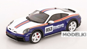 1:18 PORSCHE 911 992 №953 Rally Dakar Roughroads Coupe (2023), White Blue - 110062075
