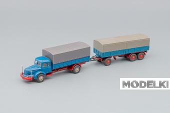 1:87 KRUPP Titan Truck / Trailer Canvas, skyblue / red / gray - 480-X1