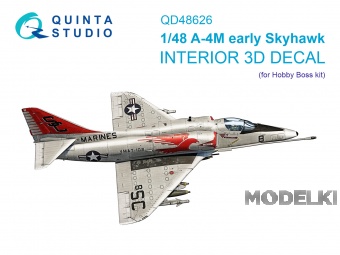 1:48 3D Декаль интерьера кабины A-4M Skyhawk (Hobby Boss) - QD48626
