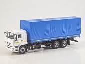 1:43 КАМАЗ 65117 (рестайлинг) бортовой с тентом, белый / синий - SSM1658