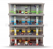 1:64 VETRINA DISPLAY BOX Diorama Parcheggio 4 Piani - Parking 4 Floor - Cars Not Included - Lungh.lenght Cm 43.0 X Largh.width Cm 25.0 X Alt.height Cm 56.0, Various - ATL30301