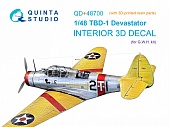 1:48 3D Декаль интерьера кабины TBD-1 Devastator (GWH) - QD48700