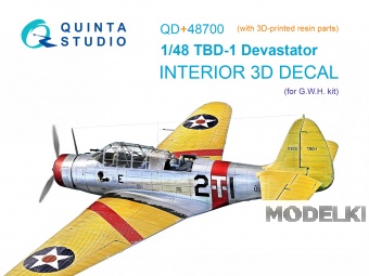 1:48 3D Декаль интерьера кабины TBD-1 Devastator (GWH) - QD48700