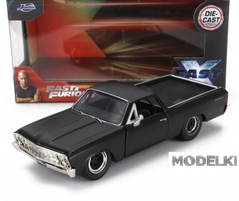1:32 CHEVROLET El Camino Pick-up (ff10) Custom (1967) - Fast & Furious, Matt Black - 34414