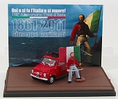 1:43 FIAT 500 Giuseppe Garibaldi - Lo Sbarco Delle 1000 500 Rosse A Marsala 11 Maggio (1960) - 150th Anniversario Unita' D'italia 1861-2011, Red - AS150