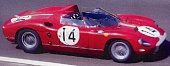 1:18 FERRARI 330 P-64 Spider, №14 J.Bonnier, G.Hill, 24 Hours of Le Mans 2nd Place (1964), red / light blue - BBRC1827E-VET