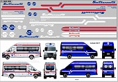 1:43 Декаль Горький Некст Совтрансавто вариант 3 (200х65) - DKM0915