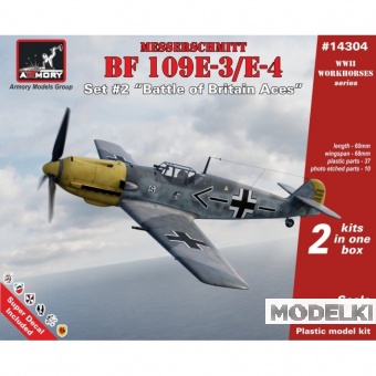 1:144 Сборная модель Самолет  Messerschmitt Me 109Е британские асы - 14304