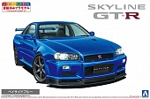 1:32 Сборная модель Nissan Skyline R34 Spec II (Bayside Blue) - 6557