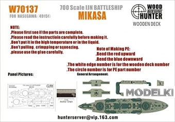 1:700 Набор деталей IJN BATTLESHIP MIKASA (HASEGAWA 49151) - W70137