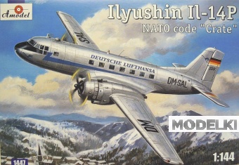1:144 Сборная модель Советский пассажирский самолет Ил-14П - 1447