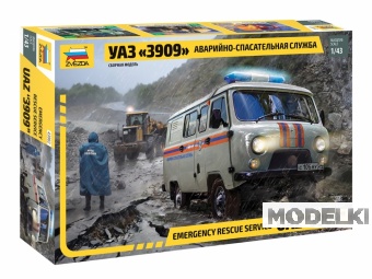 1:43 Сборная модель УАЗ 3909 Аварийно-спасательная служба - 43002