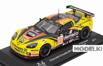 1:43 CHEVROLET Corvette C6 Zr1 5.5l V8 Coupe Team Larbre Competition N 50 Winner Gte Am Class 24h Le Mans (2011) Patrick Bornhauser - Julien Canal - Gabriele Gardel, Yellow Black - MW1ALA0092
