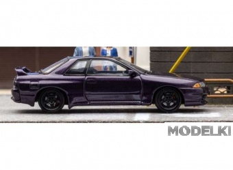 1:64 Nissan GTR-R32 full carbon with opening hood, purple - FH011