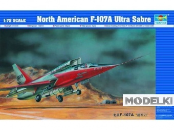 1:72 Сборная модель Американский истребитель-бомбардировщик North American F-107A Ultra Sabre - 01605