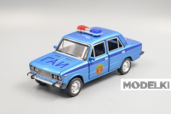 1:24 Волжский 2106, милиция СССР, синий,180х70 мм - 2209B-POL-BL