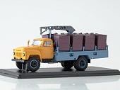 1:43 (Б/У) Контейнерный мусоровоз М-30 (53, ранний), бежевый / синий - SSM1333-X2