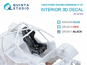 1:24 3D Декаль  Комплект 6-ти точечных спортивных ремней Sparco 3'+2', черного цвета (для всех моделей) - QR24011