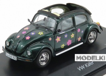 1:43 VOLKSWAGEN Beetle Kafer Blumen Cabriolet Open (1958), Green Met - 450389500