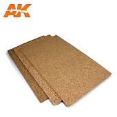 Cork Sheet 200x300x3mm fine grained / Лист из пробки - AK-8048
