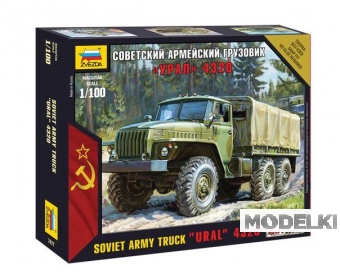 1:100 Сборная модель Советский армейский грузовик Уральский грузовик-4320 - 7417