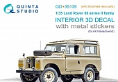 1:35 3D Декаль интерьера кабины Land Rover 88 series II family (AK Interactive) (с 3D-печатными деталями) - QD+35139