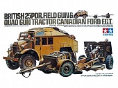 1:35 Сборная модель Английский тягач с 25 фут.пушкой (25 Pdr. Field Gun & Quad Gun Tractor) - 35044