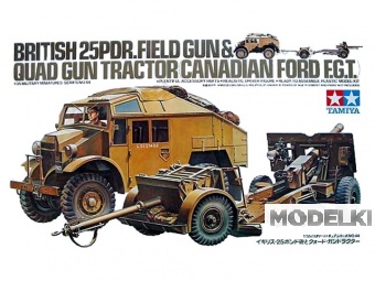 1:35 Сборная модель Английский тягач с 25 фут.пушкой (25 Pdr. Field Gun & Quad Gun Tractor) - 35044