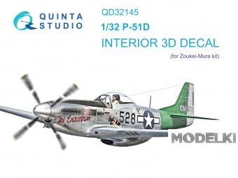 1:32 3D Декаль интерьера кабины P-51D Mustang (Zoukei-Mura SWS) - QD32145