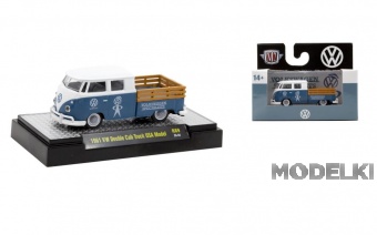 1:64 VOLKSWAGEN Double Cab Truck USA Model (1961), blue/white - R892444
