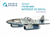 1:72 3D Декаль интерьера кабины Me 262A (Arma Hobby) - QD72280