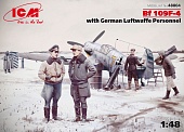 1:48 Сборная модель Самолет Bf 109F-4 с персоналом ВВС Германии, with German LuftwaffePersonnel - 48804