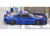 1:64 Nissan GTR-R33 with opening hood, full carbon blue - FH025