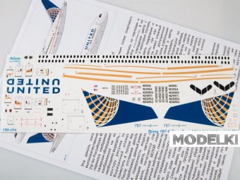 1:144 Декаль на самолёт Boeng 787-9 United - 789-014