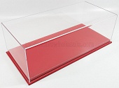 1:12 VETRINA DISPLAY BOX Molhouse Base In Pelle Rossa - Leather Base Red - Lungh.lenght Cm 51 X Largh.width Cm 24 X Alt.height Cm 19 (altezza Interna 15.3 Cm), Plastic Display - ATL10091