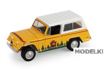 1:64 JEEP Jeepster Commando, Trees Are Wonderful Friends *Smokey Bear Series 5* (1971), yellow / white - 38090C