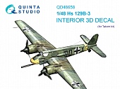 1:48 3D Декаль интерьера кабины Hs 129B-3 (Takom) - QD48658