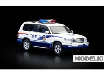 1:64 Toyota Land Cruiser LC100 Police, white / blue - XcarY45-03