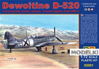 1:72 Сборная модель Dewoitine D-520 Bulgaria - 92091